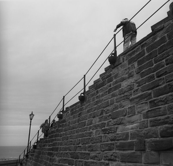 Whitby, and the steps to the abbey